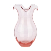 Vietri Hibiscus Glass Pink Vertical Fluted Medium Vase - 9.75"
