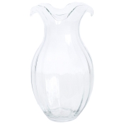 Vietri Hibiscus Glass Clear Vertical Fluted Large Vase - 13.25