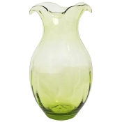 Vietri Hibiscus Glass Green Vertical Fluted Large Vase - 9.75"