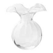 Vietri Hibiscus Glass Clear Medium Fluted Vase - 10"