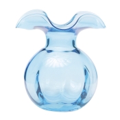 Vietri Hibiscus Glass Aqua Medium Fluted Vase - 10"