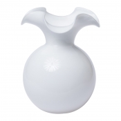 Vietri Hibiscus Glass White Medium Fluted Vase - 10"