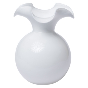Vietri Hibiscus Glass White Large Fluted Vase - 12"