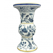 Mottahedeh Sacred Bird + Butterfly Blue Shang Vase - 6"