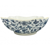 Mottahedeh Sacred Bird + Butterfly Blue Large Square Bowl - 9"