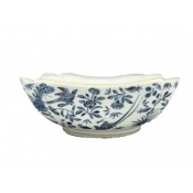 Mottahedeh Sacred Bird + Butterfly Blue Square Bowl Small - 6.5"