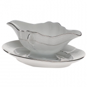 Herend Platinum Edge Gravy Boat W/Fixed Stand0.75
