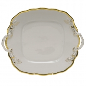 Herend Gwendolyn Square Cake Plate W/Handles9