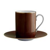 Haviland Parlon Lexington Chocolate Tall Cup & Saucer