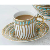 Haviland Parlon  Syracuse Turquoise Demitasse Cup and Saucer