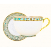Haviland Parlon  Syracuse Turquoise Breakfast Cup and Saucer