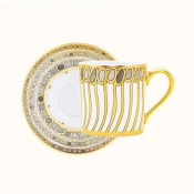 Haviland Parlon  Syracuse Taupe Demitasse Cup and Saucer