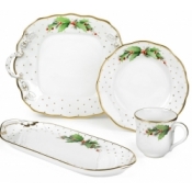 Herend Winter Shimmer 14 Piece Dessert Set