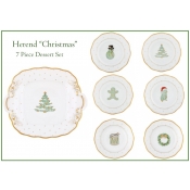 Herend "Christmas" 7 Piece Dessert Set