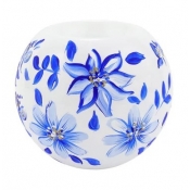 Vietri Illuminare Blue Flowers Votive