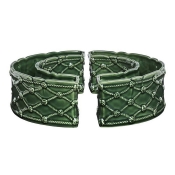 Juliska Berry & Thread Basil Petite Parterre Garden Half Circle Vase  2 Piece