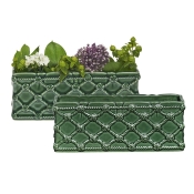 Juliska Berry & Thread Basil Petite Parterre Garden Planter 2 Piece Set