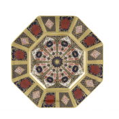 Royal Crown Derby Old Imari Solid Gold Band Octagonal Plate - 9"