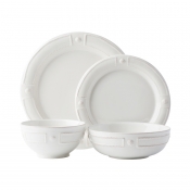 Juliska Berry & Thread French Panel Whitewash 4 Piece Setting