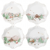 Juliska Berry and Thread North Pole Scalloped Dessert/Salad Plate Set/4