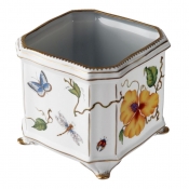 Anna Weatherley Studio Yellow Flower Square Cache Pot