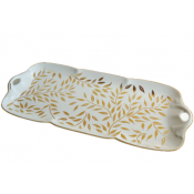 Royal Limoges Olivier Gold Rectangular Cake Platter