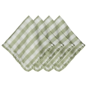 Juliska Gingham Ruffle Napkin Set/4 - Seagrass