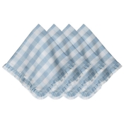 Juliska Gingham Ruffle Napkin Set/4 - Ocean