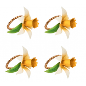 Juliska Meadow Walk Daffodil Napkin Ring, Set/4 - Yellow