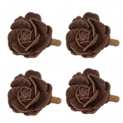 Juliska Camellia Napkin Ring Set/4 - Brown