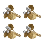 Juliska Forest Walk Holly with Berries Napkin Ring  - Set/4