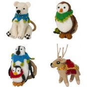 Juliska Berry & Thread North Pole Animal Napkin Ring Assorted Set/4