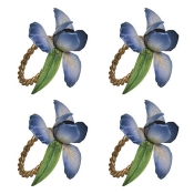 Juliska Meadow Walk Iris Napkin Ring Set/4 - Chambray