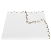 Matouk Dakota Tablecloth White/Oat - 70 x 126