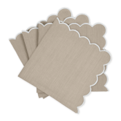 Matouk Dakota Napkin Oat/White - 22" Square - Set of 4