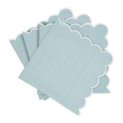 Matouk Dakota Napkin Sky/White - 22" Square - Set of 4