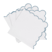 Matouk Dakota Napkin White/Hazy Blue - 22" Square - Set of 4