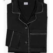 Matouk Nocturne Pajama Set - Black/Bone