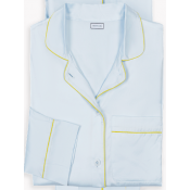 Matouk Nocturne Pajama Set - Blue/Lemon