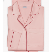 Matouk Nocturne Pajama Set - Pink/Scarlet
