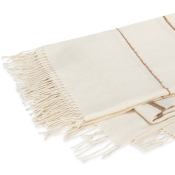 Matouk Amelia Stripe Throw - Parchment