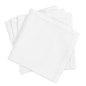 Matouk Valentina Hemstitch Napkin White - 22" Square - Set of 4