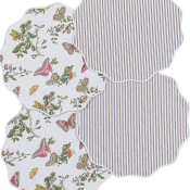 Matouk Reversible Quilted Placemat Baudin Pink / Matteo Bark - Set of 4