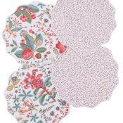 Matouk Reversible Quilted Pomegranate Pink / Celine Redberry - Set of 4