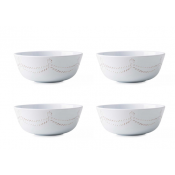Juliska Berry & Thread Melamine Cereal/Ice Cream Bowl Whitewash - Set/4