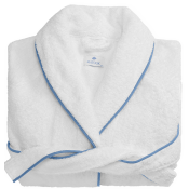 Matouk Cairo Bath Robe - White / Azure