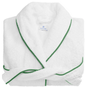 Matouk Cairo Bath Robe - White / Palm