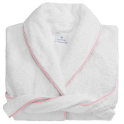 Matouk Cairo Bath Robe - White / Pink