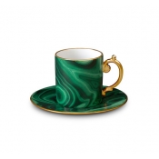 L'Objet Malachite Espresso Cup + Saucer