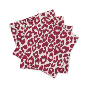 Matouk Iconic Leopard Napkin Crimson - 22" Square - Set of 4